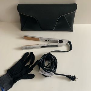 CHI 1" Ceramic Hairstyling Flat Iron Mod Marble with Thermal Clutch and Glove